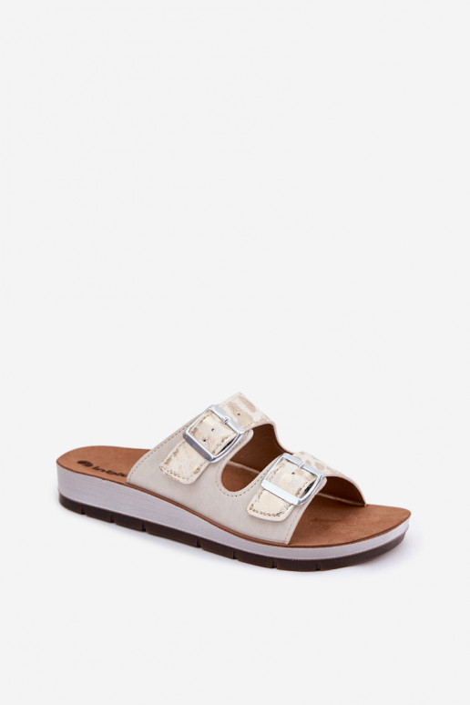 zapatillas de mujer con hebillas Inblu CP000063 el color blanco