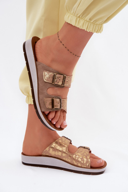 zapatillas de mujer con hebillas Inblu CP000063 beige