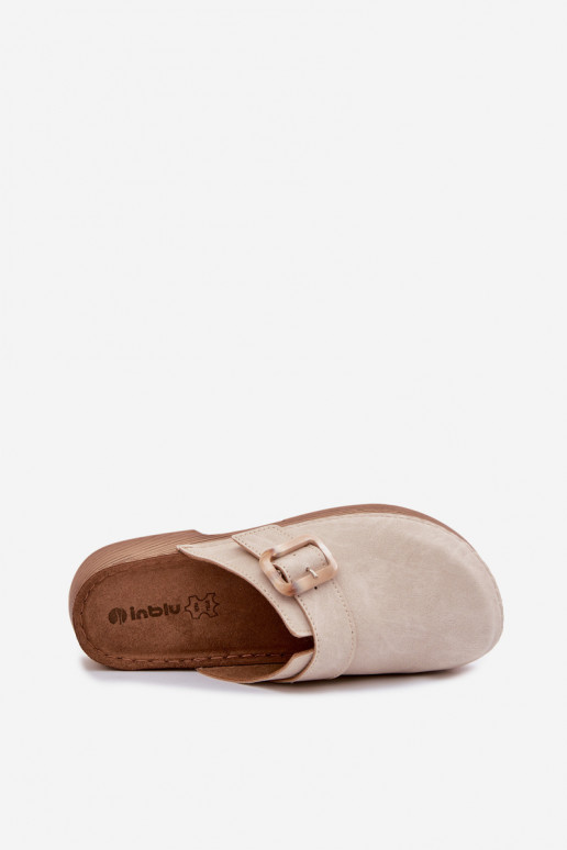 Zapatillas Zuecos Femenino con hebillas Inblu TF000003 color marfil