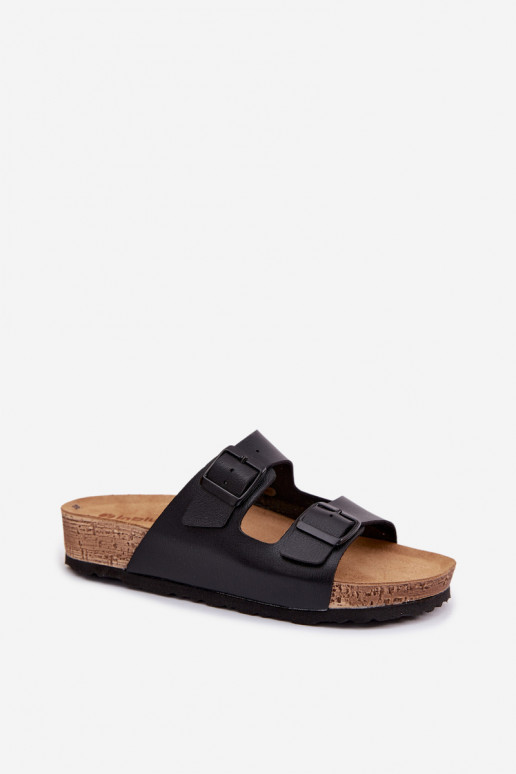 zapatillas de mujer con hebillas Inblu NM000039 de color negro