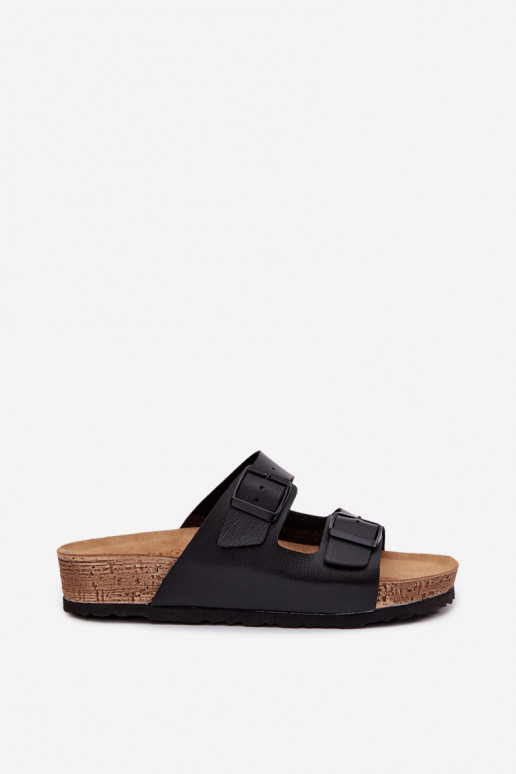 zapatillas de mujer con hebillas Inblu NM000039 de color negro