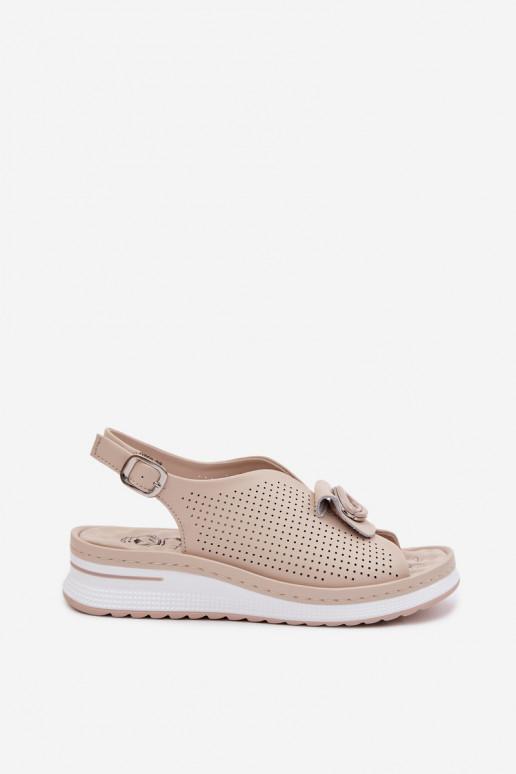 Sandalias de mujer Femenino Con decoraciones Detalem beige Deliva