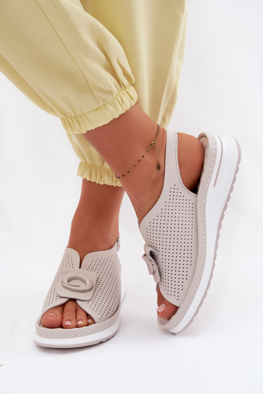 Sandalias de mujer Femenino Con decoraciones Detalem color gris Deliva