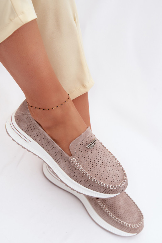 mocasines de mujerActivadoturalnego de gamuzau beige Demela