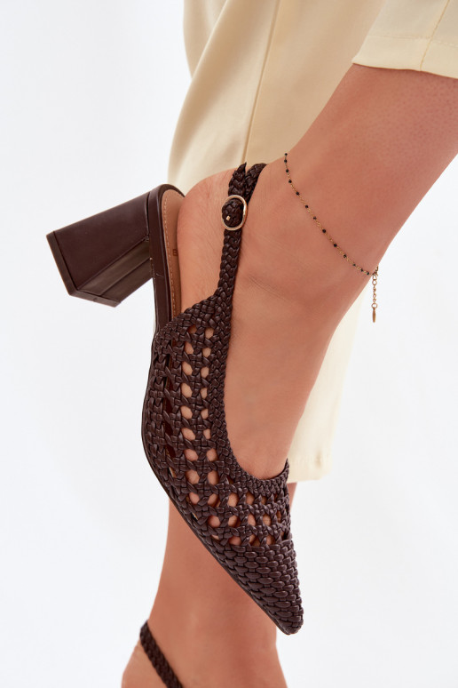 con escritos Sandalias de tacón alto para mujer. CzekoladoAe Kedira