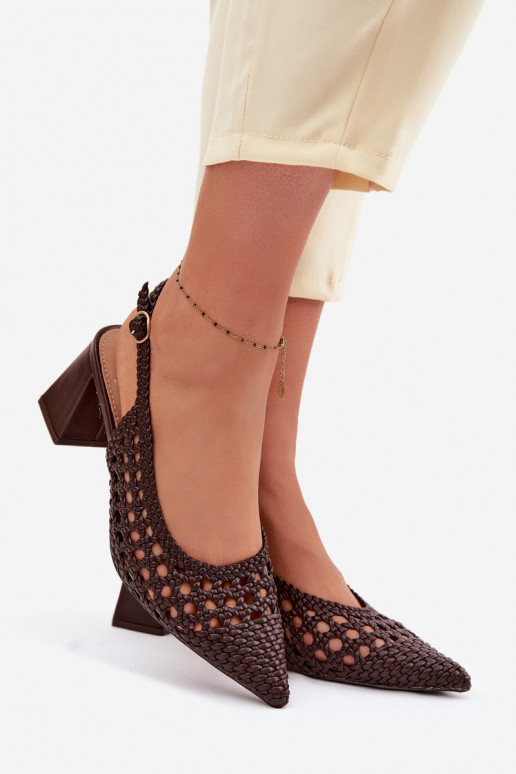 con escritos Sandalias de tacón alto para mujer. CzekoladoAe Kedira