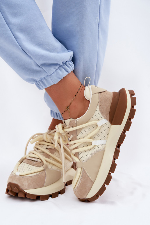 Piel de gamuza Zapatillas modelo zapatos. Femenino GOE TT2N4021 beige