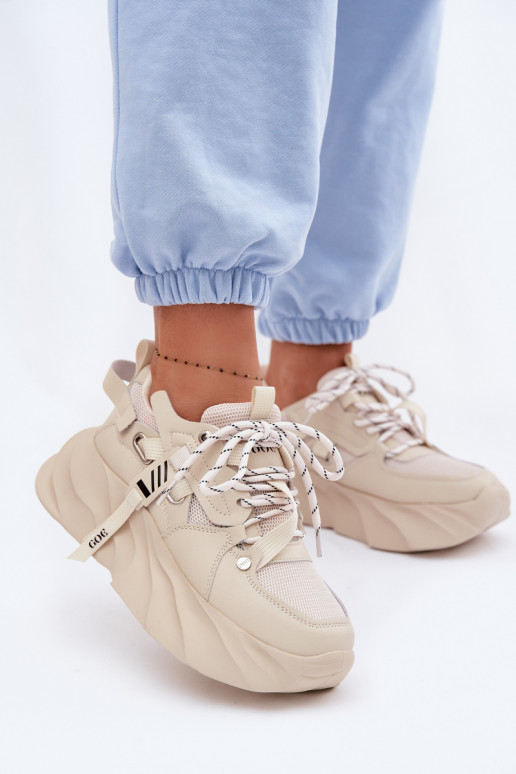 Piel Zapatillas modelo zapatos. Femenino GOE TT2N4012 beige