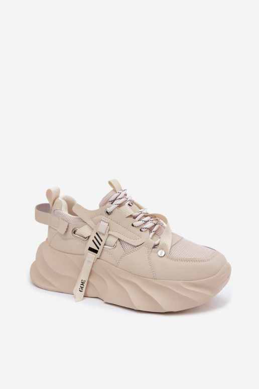 Piel Zapatillas modelo zapatos. Femenino GOE TT2N4012 beige