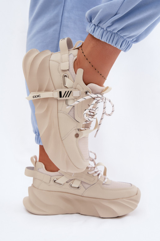 Piel Zapatillas modelo zapatos. Femenino GOE TT2N4012 beige