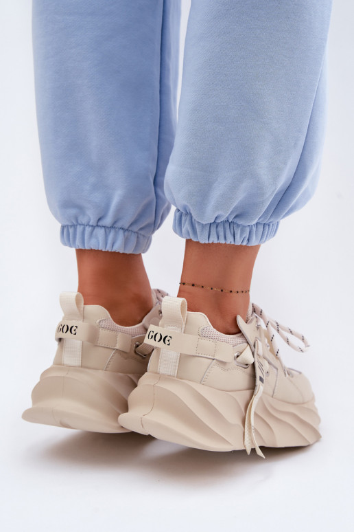 Piel Zapatillas modelo zapatos. Femenino GOE TT2N4012 beige