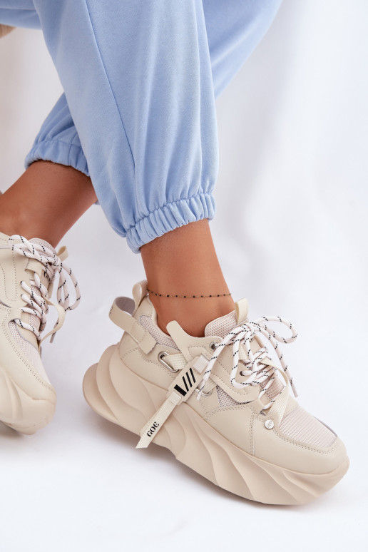 Piel Zapatillas modelo zapatos. Femenino GOE TT2N4012 beige