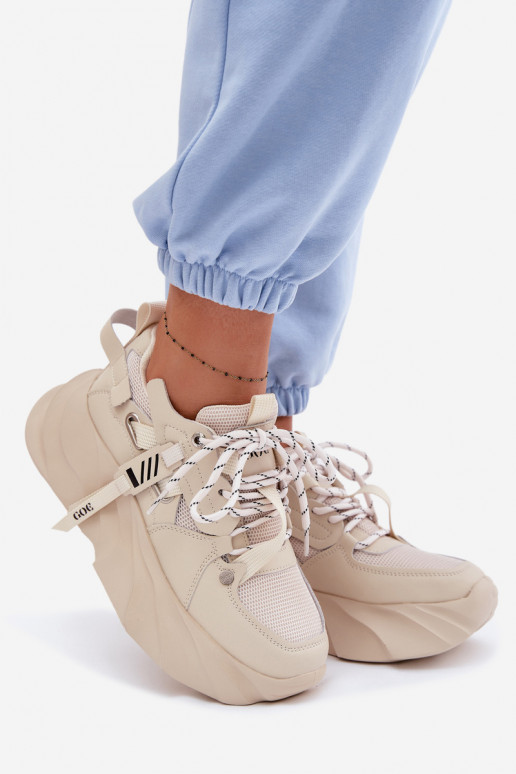 Piel Zapatillas modelo zapatos. Femenino GOE TT2N4012 beige