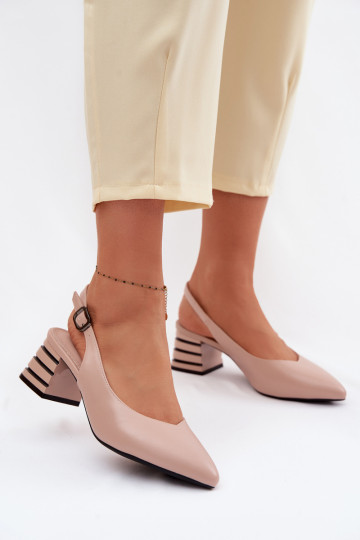 Sandalias de mujer color arena con tacones Vinceza 62285 2