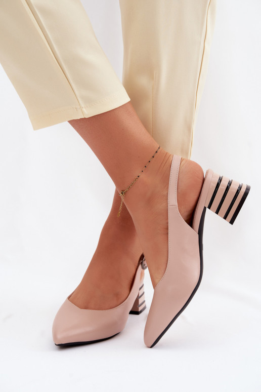 Sandalias de mujer con tacones Vinceza 62285 beige