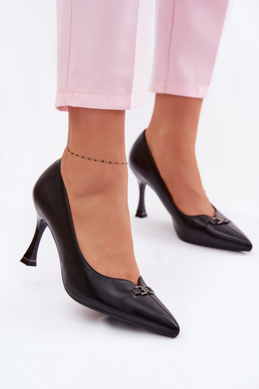 zapatos de tacón alto Con decoraciones Detalem Vinceza 62291 de color negro