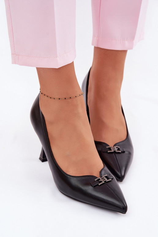 zapatos de tacón alto Con decoraciones Detalem Vinceza 62291 de color negro