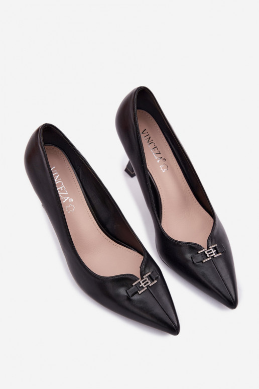 zapatos de tacón alto Con decoraciones Detalem Vinceza 62291 de color negro
