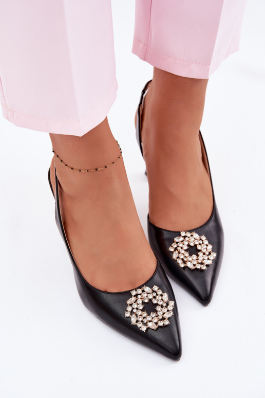 Sandalias de tacón Con joyas Vinceza 62277 de color negro