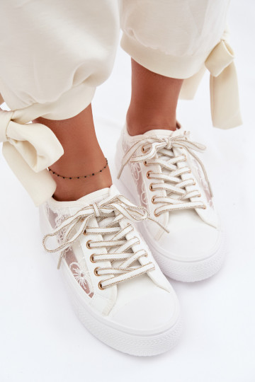 Zapatos de ocio con encaje con una plataforma Lee Cooper LCEN-26-44-4480 el color blanco