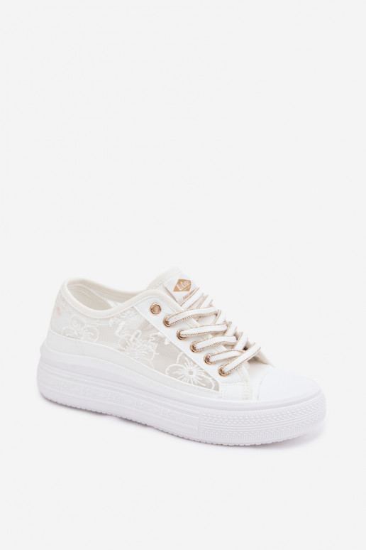 Zapatos de ocio con encaje con una plataforma Lee Cooper LCEN-26-44-4480 el color blanco