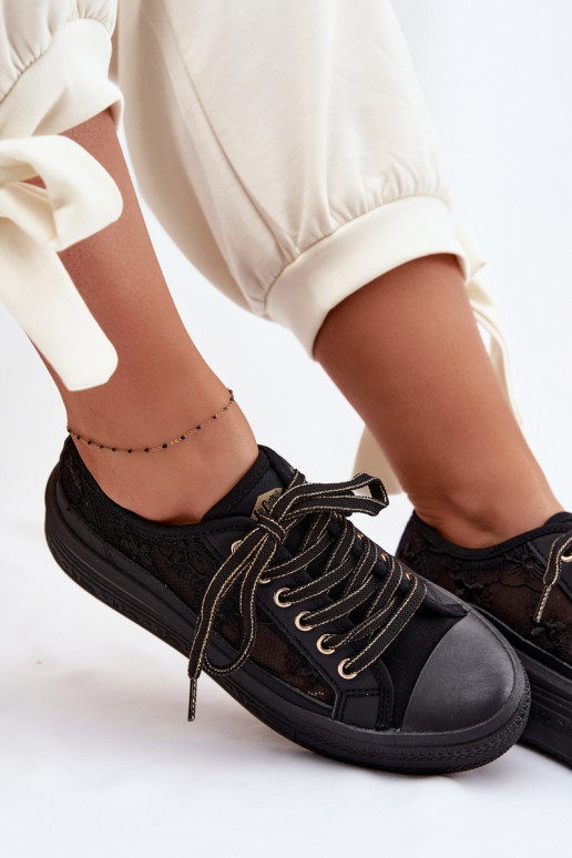 Zapatos de ocio con encaje con una plataforma Lee Cooper LCEN-26-44-4479 de color negro