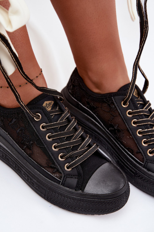 Zapatos de ocio con encaje con una plataforma Lee Cooper LCEN-26-44-4479 de color negro