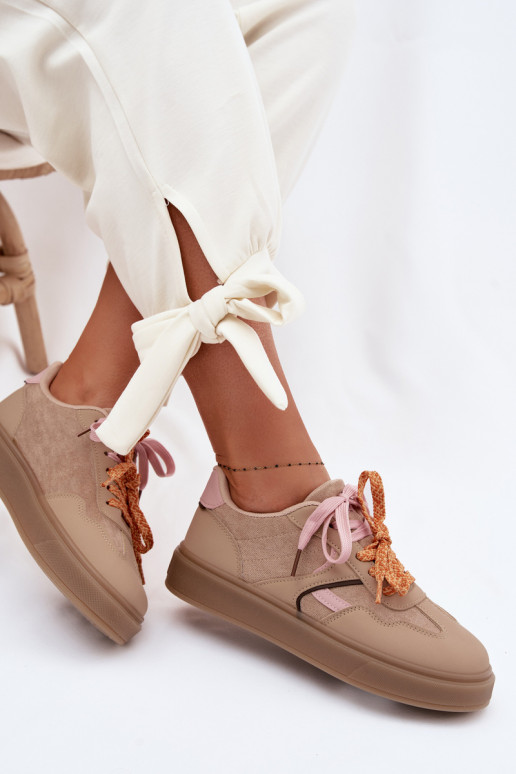 Zapatillas modelo zapatos. FemeninoPodAójnymi SznuróAkami color marrón Relisa