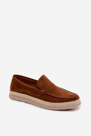 Mocasines de hombre espadrilles marrones Rexton