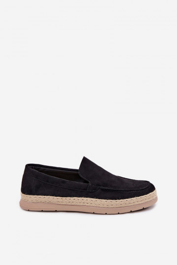 Mocasines de hombre espadrilles negros Rexton 2