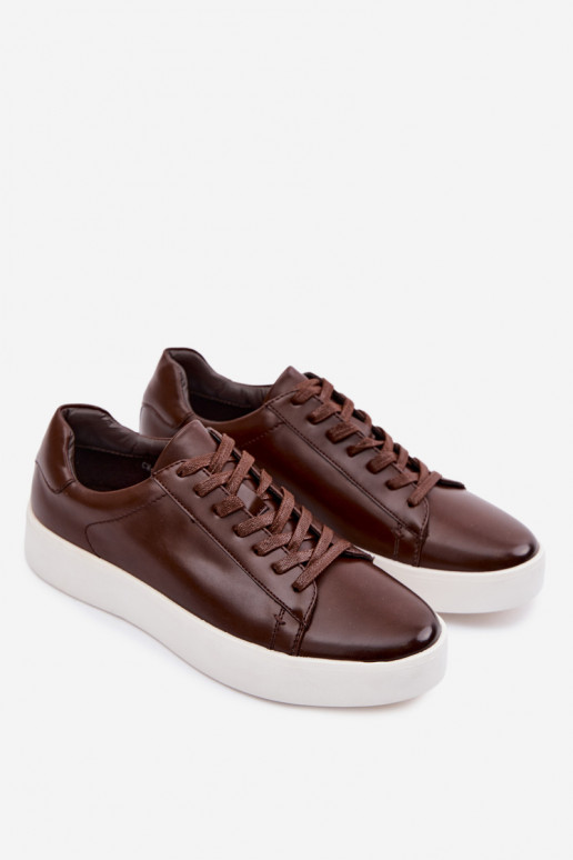 Zapatillas modelo zapatos. para los hombres de cuero ecológico marron oscuro Velton
