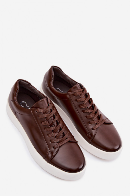 Zapatillas modelo zapatos. para los hombres de cuero ecológico marron oscuro Velton