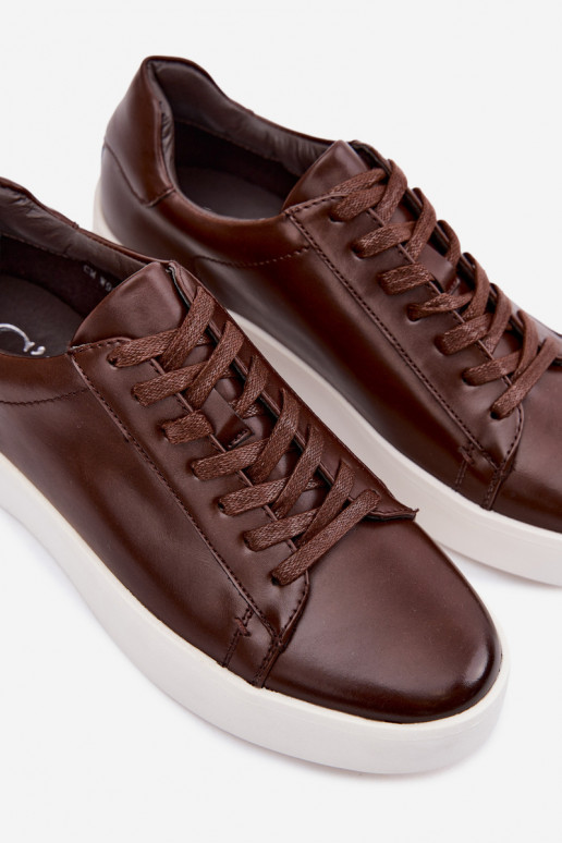 Zapatillas modelo zapatos. para los hombres de cuero ecológico marron oscuro Velton