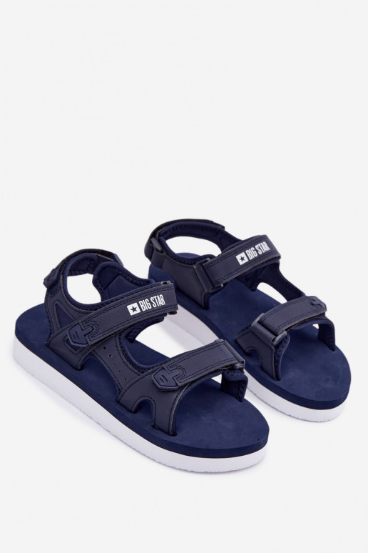Femenino Estilo deportivo sandalias con una plataforma Big Star LL274792 azul oscuro