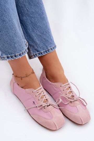 Zapatos deportivos bajos para mujer de gamuza Big Star TT274600 rosas