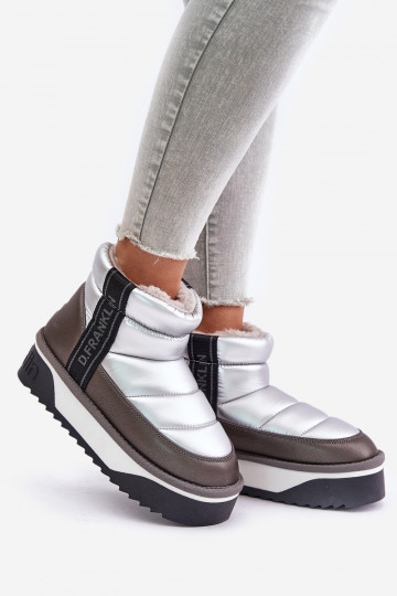 Bajo Botas de nieve Sobre una suela gruesa D.Franklin DFSH371010 color plata 2