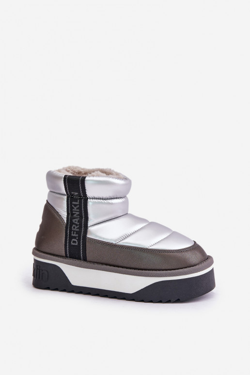Bajo Botas de nieve Sobre una suela gruesa D.Franklin DFSH371010 color plata