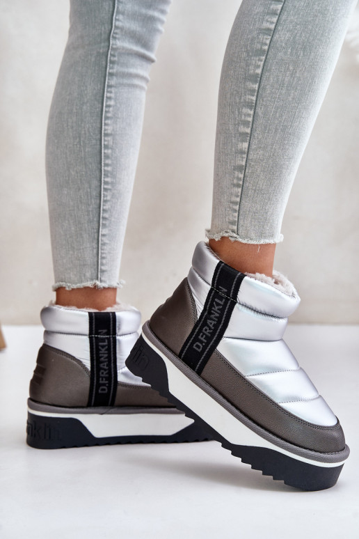 Bajo Botas de nieve Sobre una suela gruesa D.Franklin DFSH371010 color plata