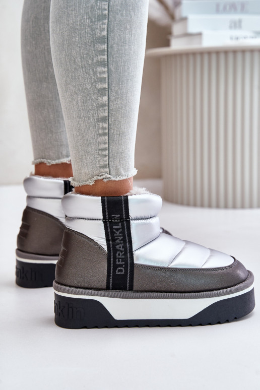 Bajo Botas de nieve Sobre una suela gruesa D.Franklin DFSH371010 color plata