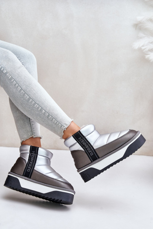 Bajo Botas de nieve Sobre una suela gruesa D.Franklin DFSH371010 color plata