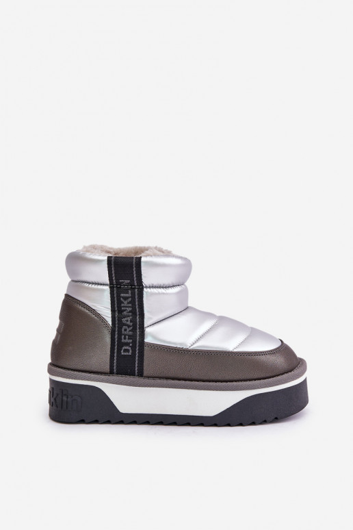 Bajo Botas de nieve Sobre una suela gruesa D.Franklin DFSH371010 color plata