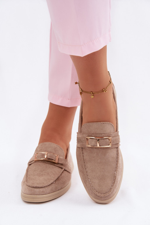 mocasines de mujer con hebillas beige Belinae