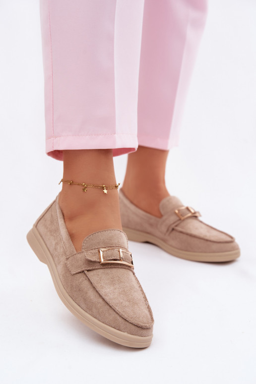 mocasines de mujer con hebillas beige Belinae