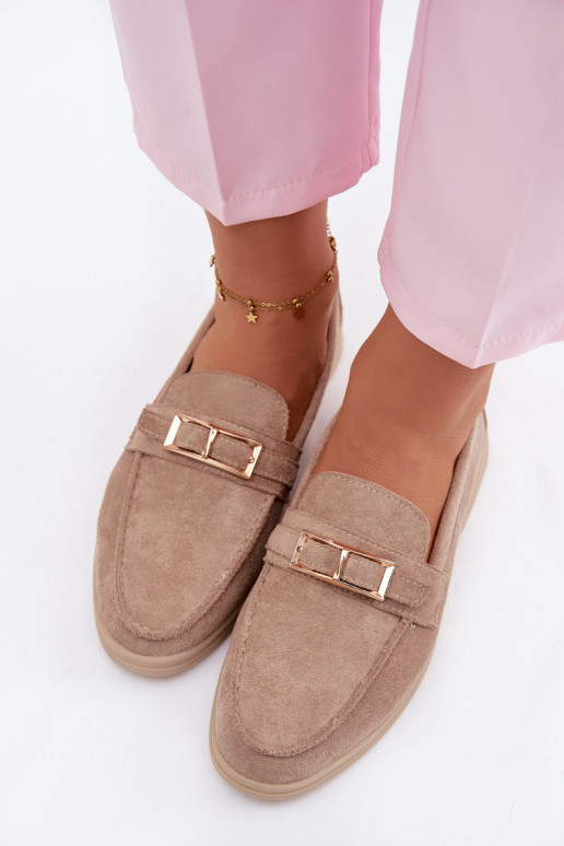 mocasines de mujer con hebillas beige Belinae