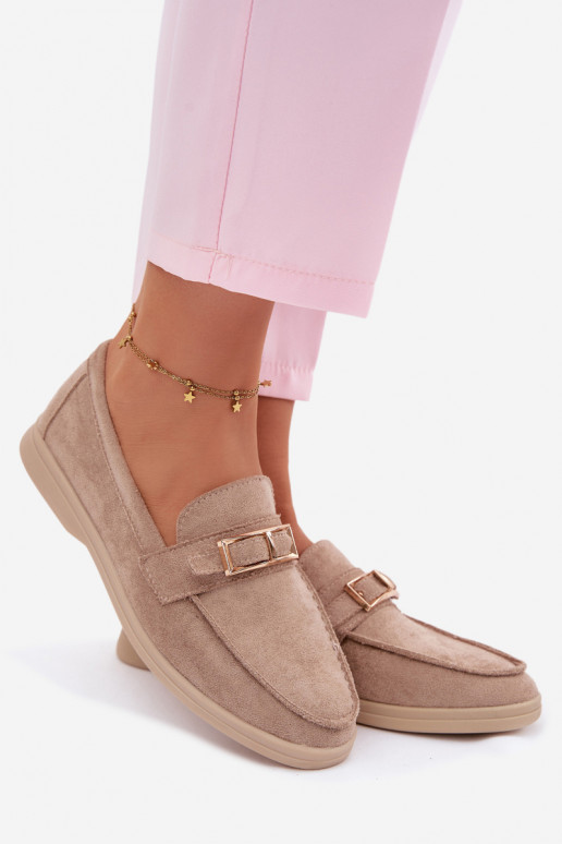mocasines de mujer con hebillas beige Belinae