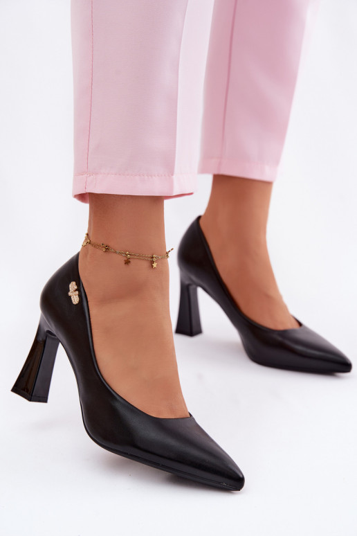 Estilo elegante Zapatos con tacones Vinceza 62276 de color negro