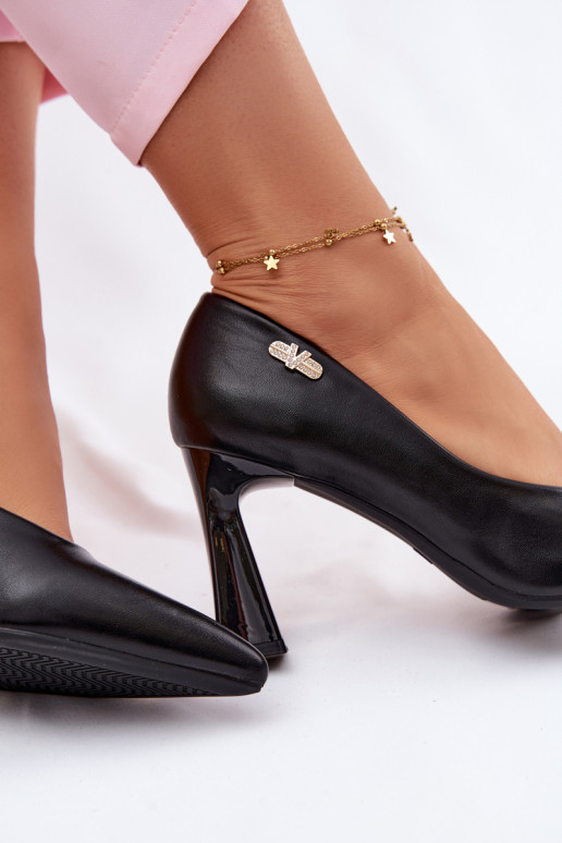Estilo elegante Zapatos con tacones Vinceza 62276 de color negro