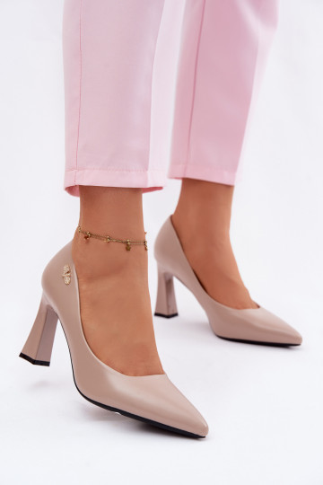 Estilo elegante Zapatos con tacones Vinceza 62276 beige