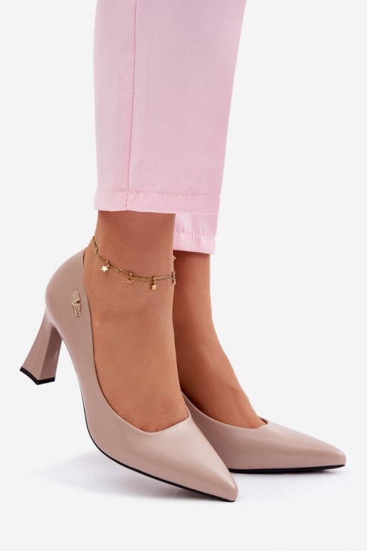 Estilo elegante Zapatos con tacones Vinceza 62276 beige