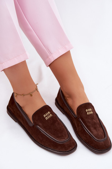 Mocasines planos para mujer Vinceza 62271 color chocolate